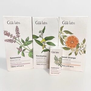 4 Pk Gya Labs Essential Oils - Eucalyptus, Spearmint, Sweet Orange, Frankincense